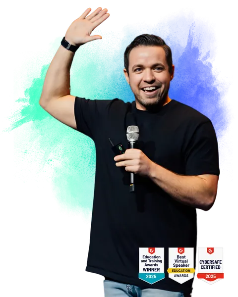 Jonny presenting cyber safety to Australian schools